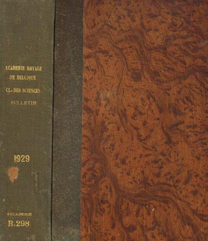 Bulletin de la classe des sciences. 5e serie, tome XV, 1929 - copertina