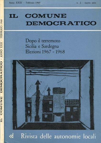 Il Comune Democratico. Rivista delle autonomie locali. Anno XXIII n.2, febbraio 1968 - Enzo Santarelli - copertina