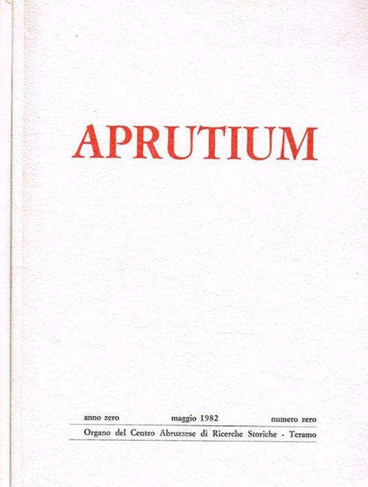 Aprutium anno 0, n.0, maggio 1982. Anno I, n.2/3, 1983 - copertina
