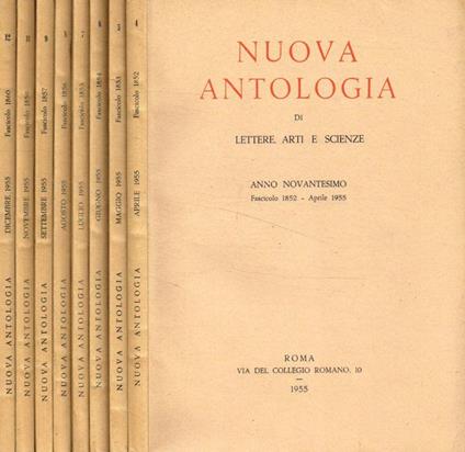 Nuova antologia di Lettere, Arti e Scienze. Anno 90, 1955, fasc.4, 5, 6, 7, 8, 9, 11, 12 - copertina