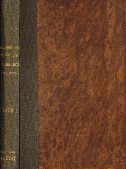 Bulletins de la classe des lettres e des sciences morales et politiques. 5e serie, tome XIV, 1928 - copertina