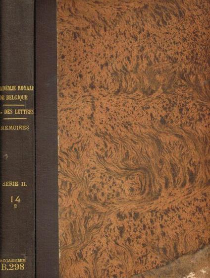 Classe des lettres e des sciences morales et politiques. Memoires deuxieme serie, tome XIV, 1922 - copertina