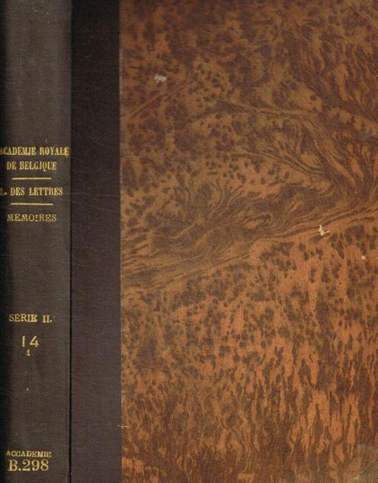 Classe des lettres e des sciences morales et politiques. Memoires deuxieme serie, tome XIV, 1921 - copertina