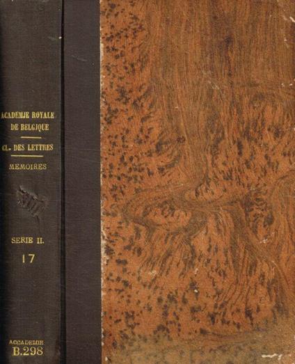 Classe des lettres et des sciences morales et politiques. Mémoires. Deuxième serie Tomo XVII, 1928 - copertina