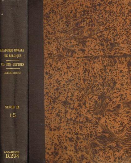 Classe des lettres e des sciences morales et politiques. Memoires deuxieme serie, tome XV, 1921 - copertina