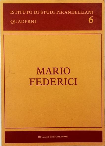 Mario Federici - copertina