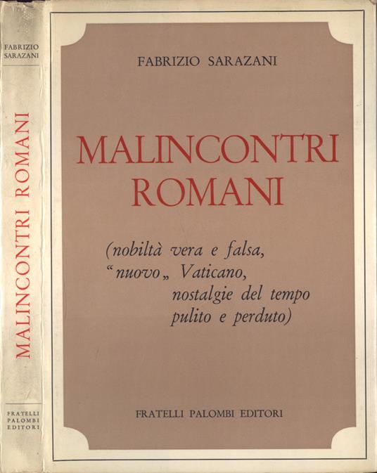 Malincontri romani - Fabrizio Sarazani - copertina