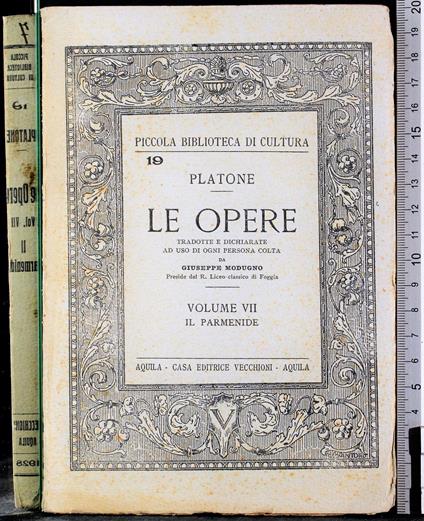 Platone. Le opere. Vol VII il parmenide - Giuseppe Di Modugno - copertina