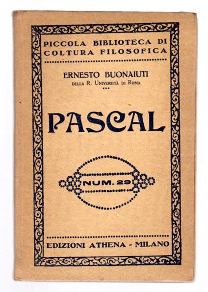 Pascal - Ernesto Buonaiuti - copertina