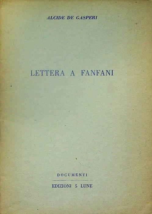 Lettera a Fanfani