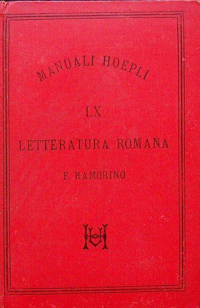 Letteratura romana - Felice Ramorino - copertina