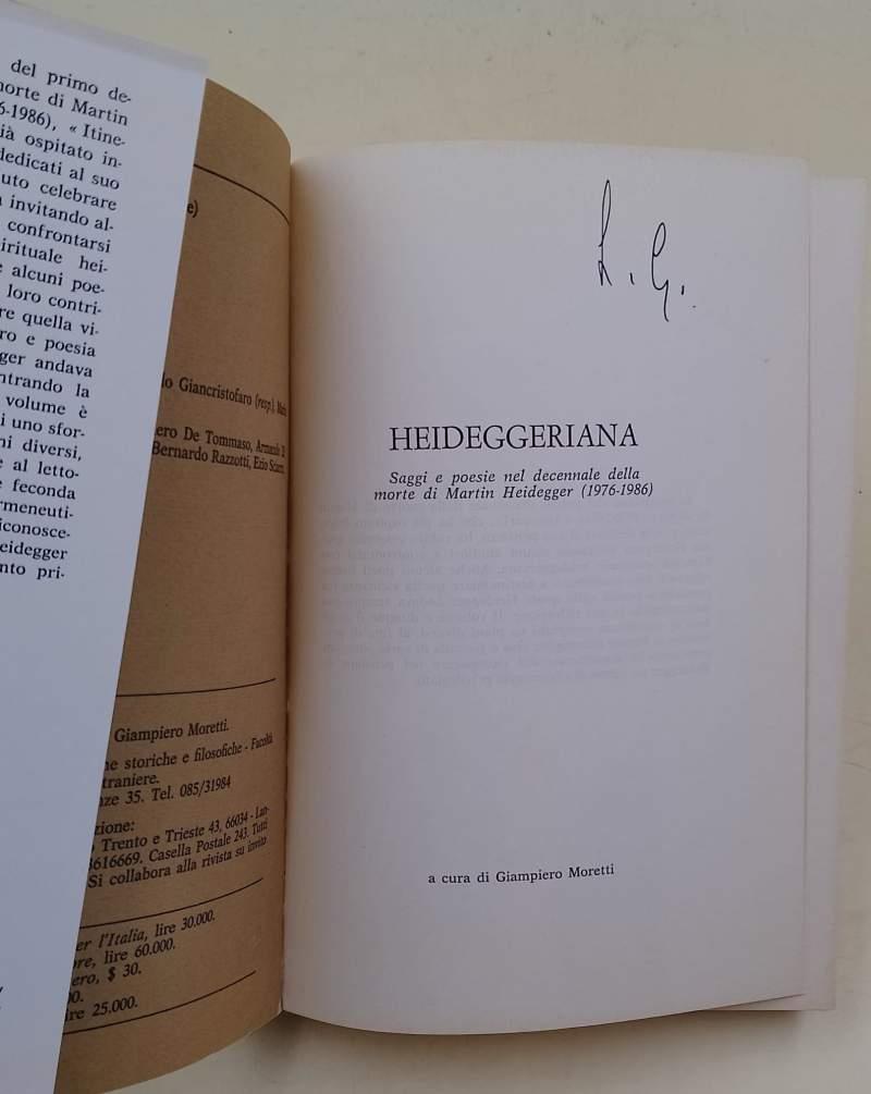 Heidiggeriana-Saggi E Poesie Nel Decennale Della Morte Di Martin Heidegger