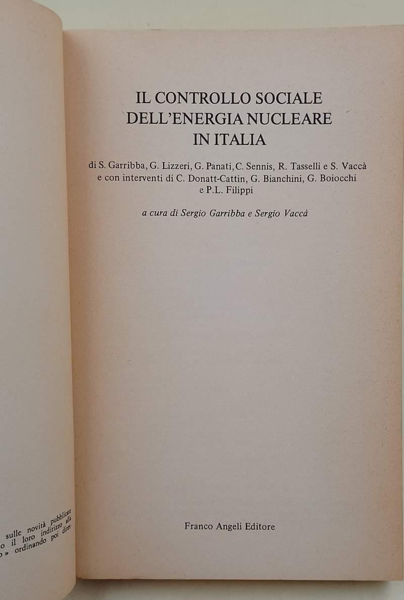 Il Controllo Sociale Dell'Energia Nucleare In Italia
