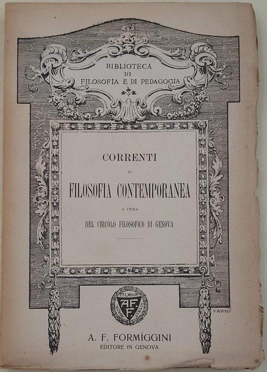 Correnti Di Filosofia Contemporanea - copertina