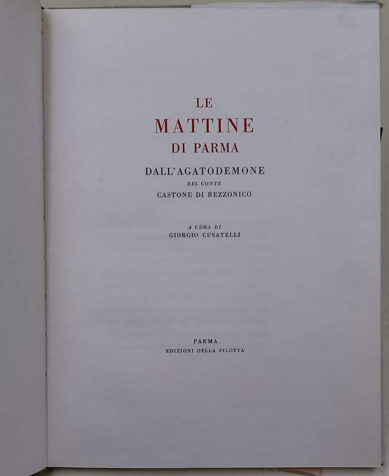 Le Mattine Di Parma Dall'Agatodemone Del Conte Castone Di Rezzonico