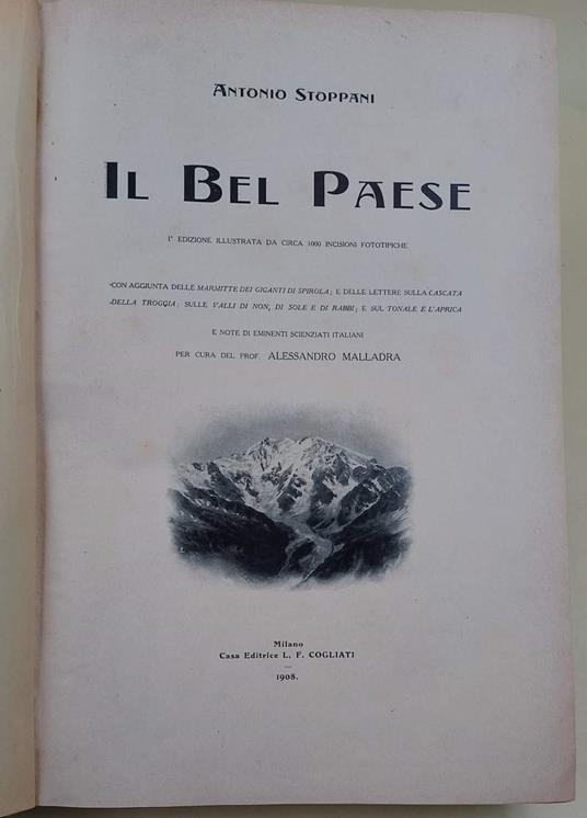 Il Bel Paese - Antonio Stoppani - copertina