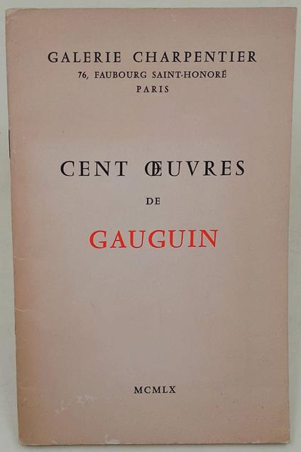 Cent Oeuvres De Gouguin - copertina