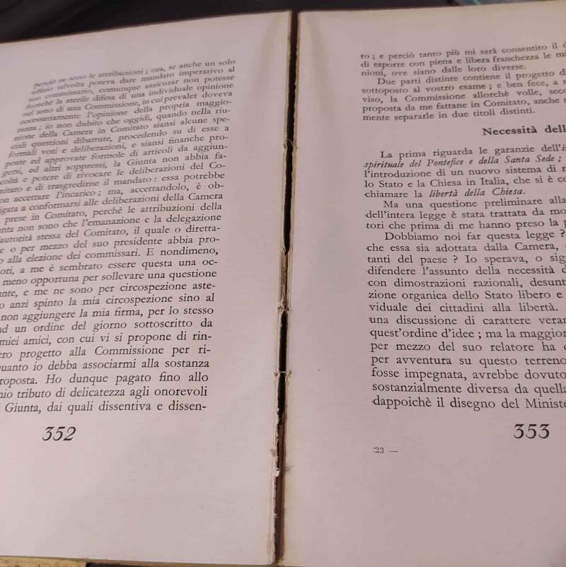 ITALIA ROMA E PAPATO nelle discussioni parlamentari dal 1860 al 1871 2 voll. 