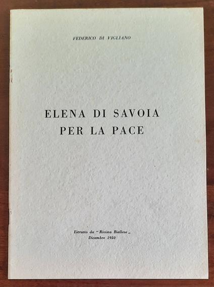 Elena di Savoia per la pace - copertina