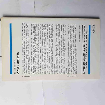 Voce Dell'Ignoto Cerchio Firenze 77 Mediterranee Solo Libro No Cassette - copertina