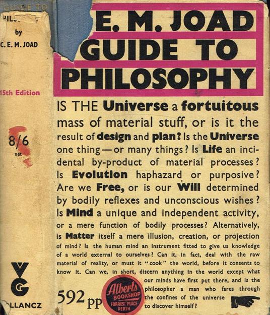 Guide to philosophy - Cyril Edwin Mitchinson Joad - copertina