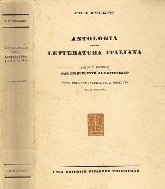 Antologia della letteratura italiana vol.II - Attilio Momigliano - copertina
