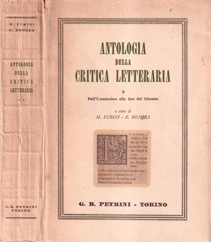 Antologia della critica letteraria, volume II - Mario Fubini - copertina