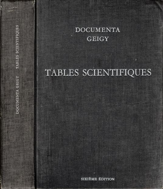 Tables scientifiques - copertina