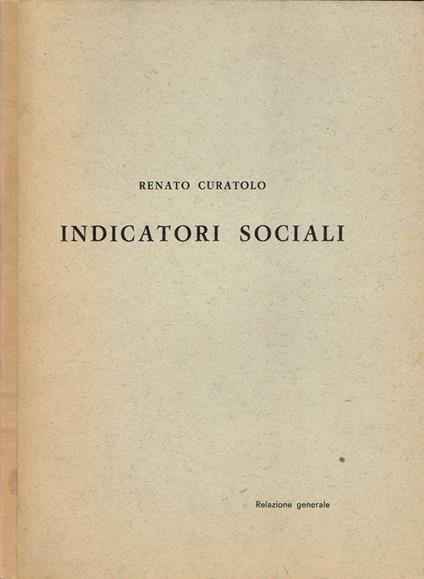 Indicatori sociali - Renato Curatolo - copertina