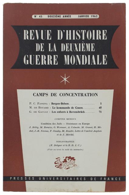 Revue D'Histoire De La Deuxième Guerre Mondiale - Collectif - copertina