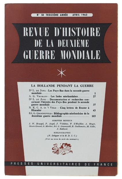 Revue D'Histoire De La Deuxième Guerre Mondiale - Collectif - copertina