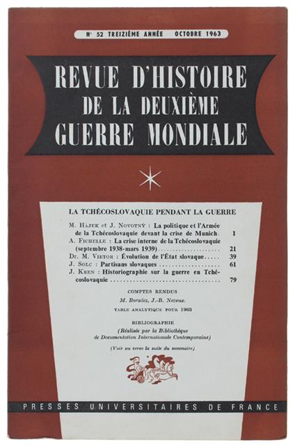 Revue D'Histoire De La Deuxième Guerre Mondiale - Collectif - copertina