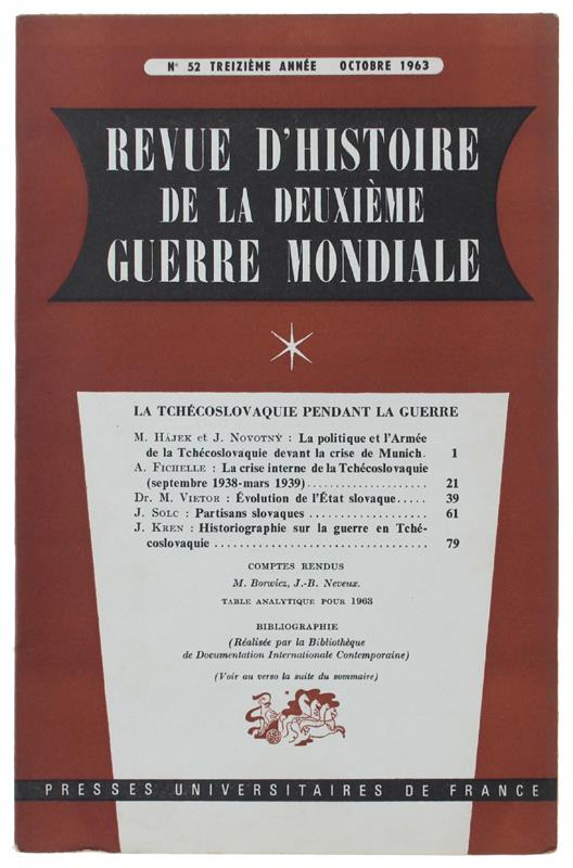 Revue D'Histoire De La Deuxième Guerre Mondiale - Collectif - copertina