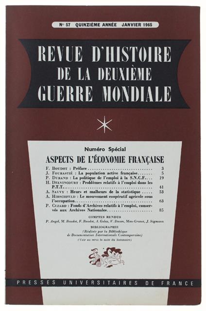 Revue D'Histoire De La Deuxième Guerre Mondiale - Collectif - copertina