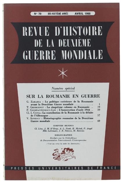 Revue D'Histoire De La Deuxième Guerre Mondiale - Collectif - copertina