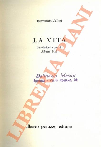 vita. - Benvenuto Cellini - copertina