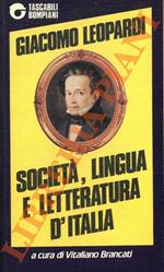 Società, lingua e letteratura d'Italia