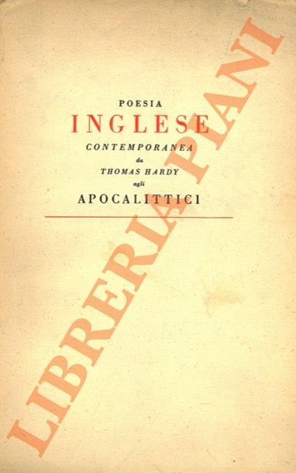 Poesia inglese contemporanea da Thomas Hardy agli Apocalittici - Carlo Izzo - copertina