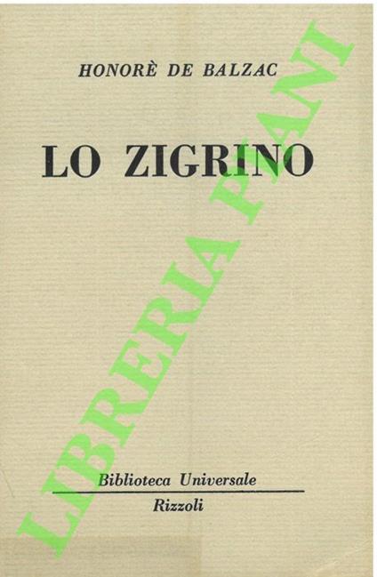 Lo zigrino. - Honoré de Balzac - copertina