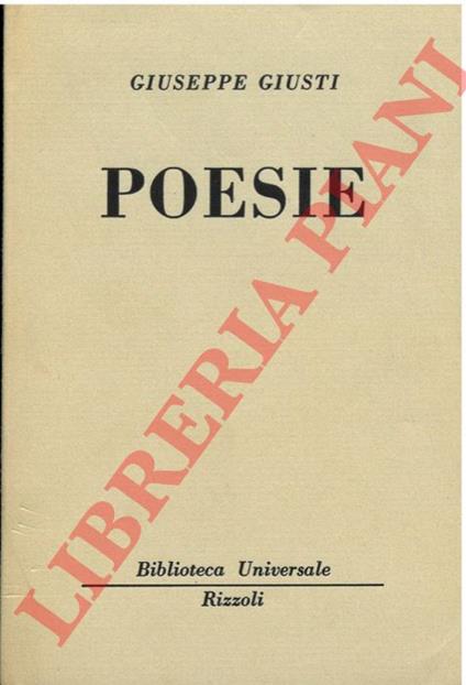 Poesie. - Giuseppe Giusti - copertina