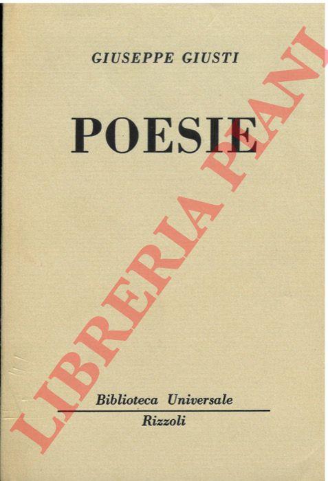 Poesie. - Giuseppe Giusti - copertina