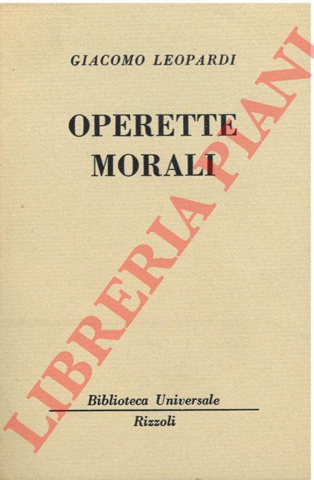 Operette morali. - Giacomo Leopardi - copertina