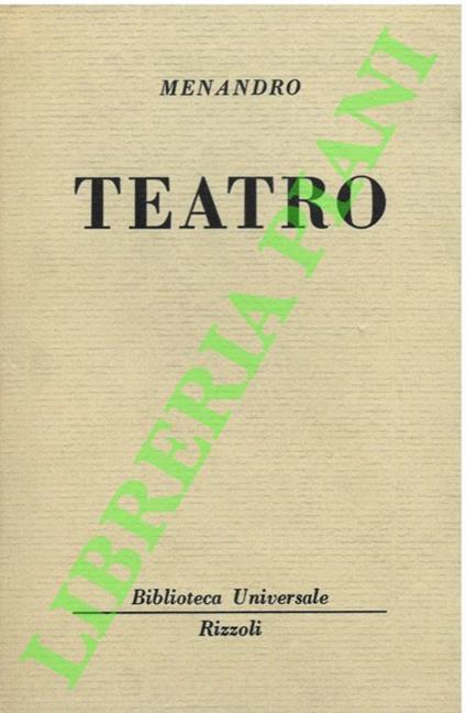 Teatro. - Menandro - copertina