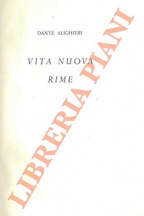 Vita nuova. Rime.