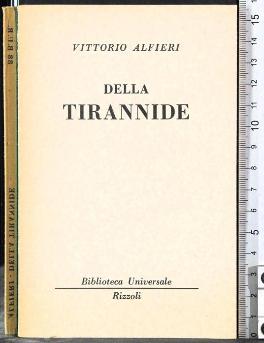 Della tirannide - Vittorio Alfieri - copertina