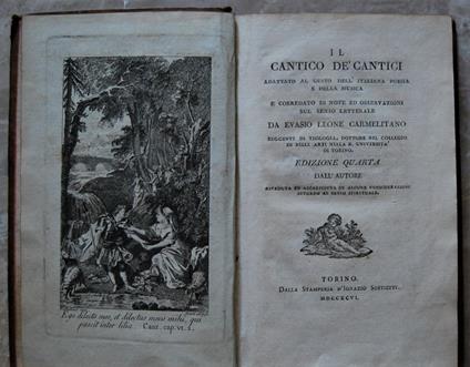 Il Cantico De' Cantici. Adattato Al Gusto Dell'Italiana Poesia E Della Musica E Corredato Di Note Ed Osservazioni Sul Senso Letterale - copertina