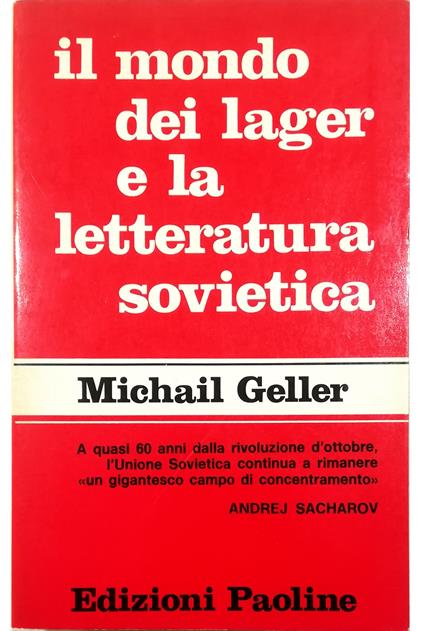 Il mondo dei lager e la letteratura sovietica - copertina