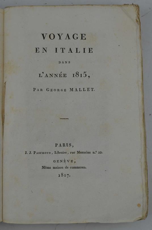 Voyage en Italie dans l'année 1815… - copertina