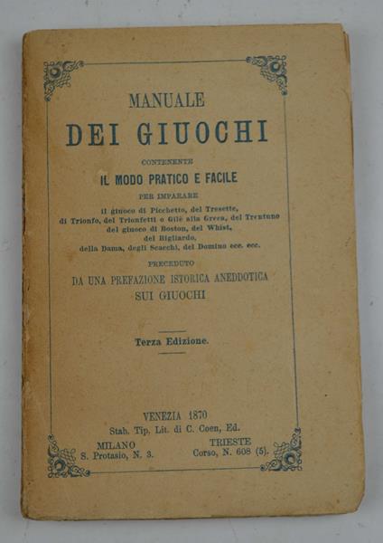 Manuale dei giochi… Terza edizione - copertina