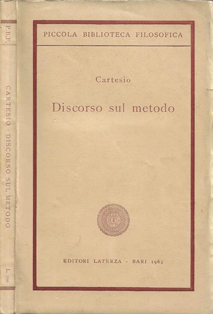 Discorso sul metodo - Renato Cartesio - copertina